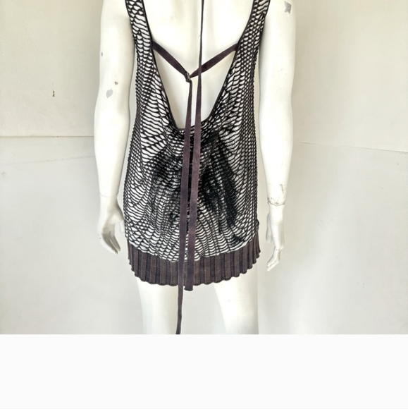 Salvage Rare "Lords Of Vengance" unique silver metallic swirl shirt/dress. L - Picture 5 of 6